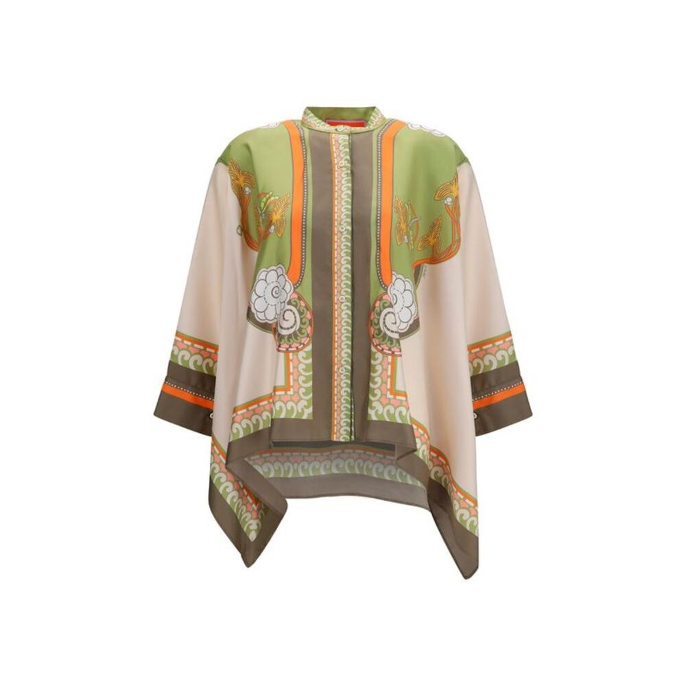 La Double J Multicolor Silk Pattern Women's Shirt
